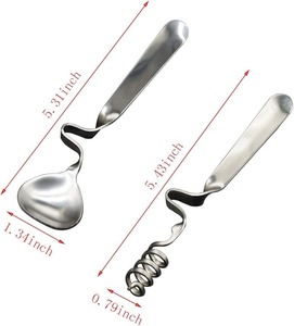 Zig Zag cuello diseño café té cuchara plata acabado acero elegante vajilla para el hogar cafés y restaurantes té y postres - Product Image 4