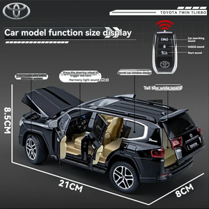 Coche de Metal Fundido a Presión Toyota Land Cruiser Escala 1:24 con Control Remoto, Puertas Abribles, Efectos de Sonido y Luz, Aleación Premium - Product Image 5