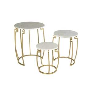 Table d'appoint moderne de luxe en marbre et métal, réglable, sur mesure, design unique, finition naturelle, pour chambre, cuisine, salon - Product Image 1