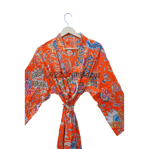 100% coton biologique femmes léger été Robe Unique Floral Design Bikini Kimono taille élastique doux chaud Figure printemps - Product Image 4