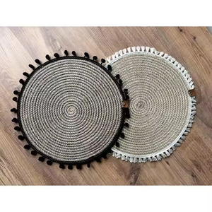 Manteles individuales de yute de diseño personalizado, mantel bordado reutilizable para mesa de comedor, recién llegado Natural disponible en alta calidad - Product Image 2