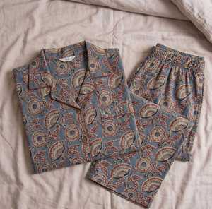 Conjunto de Pijama Reversible de Algodón con Estampado Térmico, Diseño Tradicional Indio, Transpirable, de Secado Rápido, Tela Suave para Descansar - Product Image 5