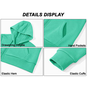 Vente chaude Sweat-shirts personnalisés pour femmes en polaire surdimensionné avec fermeture éclair, écologiques, tricotés, couleur unie, lourds, style vintage - Product Image 6