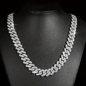 High Grade Moissanite Diamond Cuban <b>Chain</b> with Brilliant Shine and Heavy Links Style <b>Necklace</b> <b>for</b> <b>Men</b> Trendy Hip Hop Jewelry - Product Image 4
