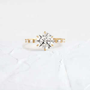 925 Sterling Silver D Color Moissanite <b>Vintage</b> Engagement <b>Ring</b> Women's <b>Gold</b> Plated TISHYA DIAMOND - Product Image 3