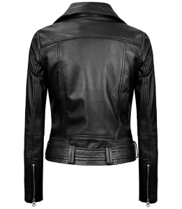 Nouvelle arrivée Original veste en cuir véritable pour femmes classique agneau à la mode varsity veste motard moto veste imperméable - Product Image 2