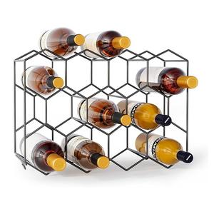 ชั้นวางไวน์9ขวดหรูหราชั้นวางของโลหะทองแดงสีโรสโกลด์พร้อมลวดเหล็กจัดเฟอร์นิเจอร์บ้าน - Product Image 6