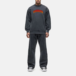 ชุดเสื้อผ้า2ชิ้นผ้าฟลีซสำหรับฤดูหนาวผ้าคอตตอน100% สำหรับผู้ชายเสื้อสเวตเตอร์ทรงแบ็กกี้พิมพ์โลโก้ได้ตามต้องการ - Product Image 1