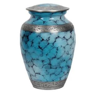 Urna de cenizas de latón hecha a mano de calidad superior con monograma personalizado y acabado decorativo ornamental - Product Image 1