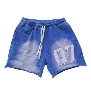 Short en coton 100 % de qualité supérieure, épais, délavé à l'acide, pour homme, séchage rapide, décontracté, sport, streetwear avec cordon de serrage - Product Image 3