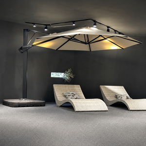 <span class=keywords><strong>Parasol</strong></span> d'extérieur en aluminium imperméable avec base en résine, design moderne, mobilier d'extérieur pour hôtel, patio, villa, toit - Product Image 2