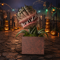 Fleur carnivore électronique animée interactive avec capteur, lumière et pulvérisation, pour grands centres commerciaux intérieurs/extérieurs
