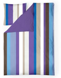 Juego de funda nórdica a rayas Mezcla de algodón y poliéster multicolor Suave y duradero 1 funda nórdica + 2 fundas de almohada Todos Los tamaños disponibles - Product Image 1