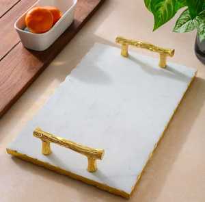 Tabla de Queso Decorativa Moderna de Madera Grande con Diseño de Orquídea, Cuchillo de Alta Demanda, Mango Dorado, Bloque de Cortar de Mármol Blanco, Apto para Lavavajillas - Product Image 3