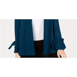 Cardigan da Donna Alfani con Maniche Annodate Color Teal, Stampa Floreale, Stile Casual con Decorazione a Bottoni, Taglia Petite S per l'Autunno - Product Image 3