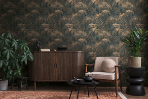 Papel Tapiz Floral Hecho en Alemania, Rollos Marrón Bronce, Estructura Textil de Vinilo No Tejido, Lavable, para Sala de Estar, Escuela, Hogar, Hotel - Product Image 5