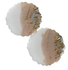 Sous-verre en résine vert et or de luxe Sous-verre décoratif unique pour les cadeaux de fête de mariage et la belle décoration intérieure de l'Inde - Product Image 2