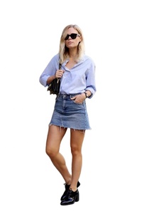 Minifaldas Vaqueras Vintage para Mujer, Color Sólido, Estilo Vestido de Gala, Jeans Casuales, Streetwear, Minifaldas Ajustadas en Línea A - Product Image 2