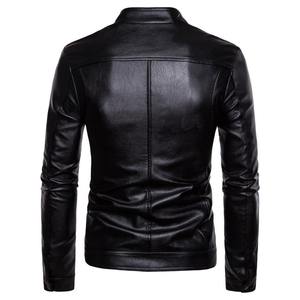แจ็กเก็ตหนังสลิมฟิตชายมีสไตล์ใหม่แจ็กเก็ตหนังลำลองกันน้ำฤดูหนาว - Product Image 3