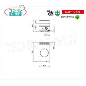 Cuisinière électrique à 1 plaque à induction, Wok Top, Kw.3.5 - Product Image 2