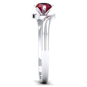 Bague en argent sterling 925 avec pierre précieuse rubis rond de 0,5 carat, prix d'usine REYES, certifiée GRA, bijoux en moissanite - Product Image 3