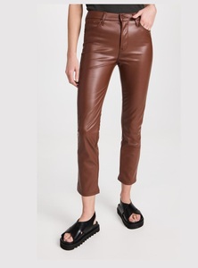 Pantalones de cuero de color verde al por mayor OEM 2025, pantalones apilados, pantalones holgados superventas de invierno para motocicleta, los últimos pantalones de cuero para mujer - Product Image 3