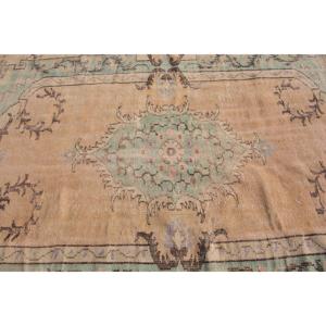 Turkish Large Rug, 6.2x9.4 ft Vintage Rug, <b>Brown</b> <b>Wool</b> Rug - Product Image 4