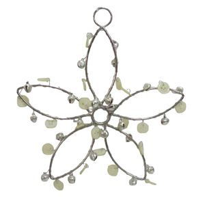 Fleur Design Fer/Perles Ornement Suspendu De Noël Couleur Argent pour La Maison Vacances Décoration De Noël À La Main En Vrac - Product Image 3