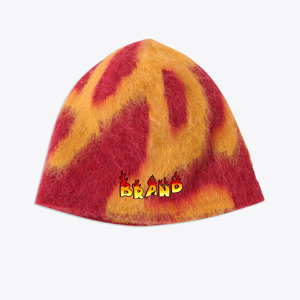 Recién llegado 2026 mohair Jacquard tejido Vintage camuflaje hombres invierno cálido Beanie sombreros con logotipo personalizado al por mayor - Product Image 5