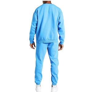 Chándal de entrenamiento de dos piezas de lana y algodón para hombre al por mayor, sudadera y pantalones para correr, traje de entrenamiento para gimnasio - Product Image 4