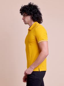 เสื้อยืดแขนสั้นพรีเมี่ยมสำหรับผู้ชายดีไซน์คอโปโลผ้ายืดได้ใส่สบายขนาด260กรัม - Product Image 4