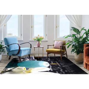 Geometric Printed <b>Rug</b>: Modern Nursery, Entryway, Office, Zen Decor,<b>Chenille</b> <b>Rug</b> - Product Image 2