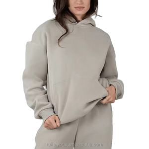 Sweat à capuche pour femme, hiver, logo personnalisé, streetwear, épaules tombantes, qualité supérieure, doux, lourd, sans cordon, surdimensionné - Product Image 3