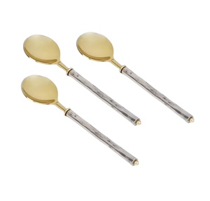 Couverts durables, ensembles de couverts à manche fini or, couverts en acier inoxydable à manche en marbre les plus vendus dans les hôtels - Product Image 1