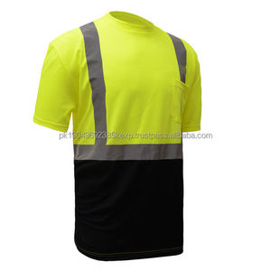 Camiseta de Alta Visibilidad Personalizada para Trabajo, Construcción de Malla, Color Neón, Reflectante, 100% Algodón - Product Image 6