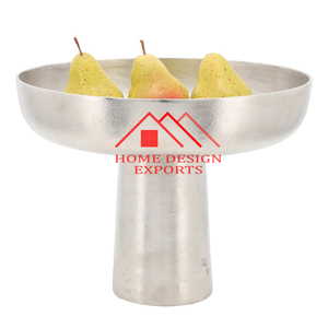 High Quality Silver Finished <b>Metal</b> Pedestal Fruits <b>Metal</b> <b>Bowl</b> Decorative Fruits Serving <b>Bowl</b> - Product Image 6