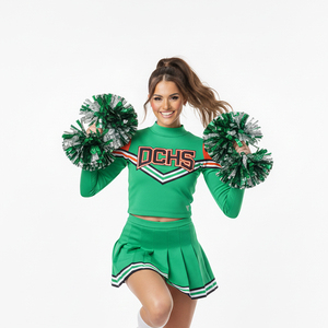 Uniformes de Animadoras Americanas Personalizados, Rojos, Manga Larga, para Jóvenes - Product Image 3