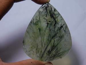 Cabujón de piedra de Prehnita Natural de alta calidad, forma de pera verde, piedras preciosas curativas sueltas, precio por quilate, cambio de Color de tamaño OEM - Product Image 5