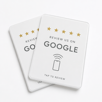 Carte de poche NFC personnalisable pour avis Google, carte en acrylique à tapoter pour les commentaires des clients dans les cafés, salons, commerces de détail et au comptoir d'accueil