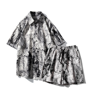 Chemise décontractée 2024, chemise à fleurs, style rétro américain, design personnalisé de haute qualité, tie-dye, manches courtes pour hommes - Product Image 5