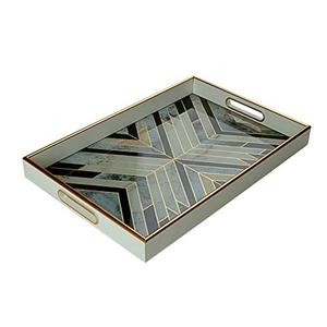 Vente chaude sur mesure Design moderne Plateau de service Plateau en bois en métal poli brillant pour la restauration Plats de service - Product Image 2