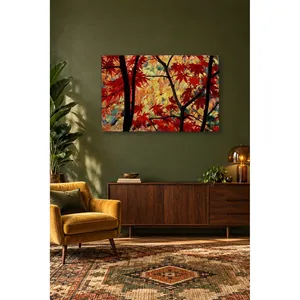 Impression sur toile de feuilles d'érable rouges Fida pour l'automne - Product Image 2