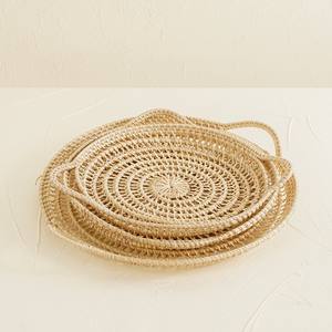 Offre spéciale plateau de service à pain aux fruits avec poignées petits plateaux décoratifs en rotin prix usine - Product Image 4