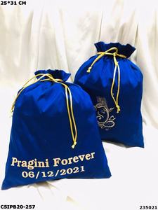 Sacs à cordon en satin, brocart de coton et jute imprimés avec logo personnalisé imprimé en rose vif avec cordes dorées - Product Image 2