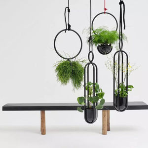 Jardinières suspendues vintage pour balcon et salon Jardinières en métal de qualité exclusive Conteneur d'herbes aromatiques pour jardin intérieur - Product Image 1