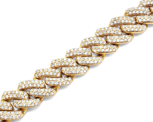 Pulsera Cubana Unisex con Diamantes de 10 mm y 9 Pulgadas, Oro Sólido de 14K, Certificado de Oro Amarillo Puro, Joyería de Lujo Estilo Hip Hop, D'VINS JEWELS - Product Image 1