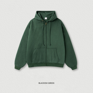 Sudadera con Capucha y Cremallera Completa de Nuevo Diseño para Hombre, Sudadera con Capucha y Cremallera Personalizada con Logotipo, Sudadera de Color Sólido Teñido de Primera Calidad - Product Image 1