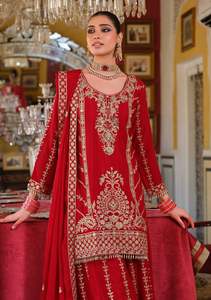 Partie porter Chinon avec broderie Salwar costume femme fabricant de mode et fournisseur de Surat au taux le plus bas - Product Image 3