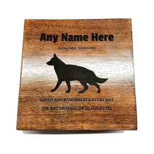Wood Pet Urn <b>For</b> <b>Ashes</b> Dog Cat <b>Box</b> Personalized Cremation Casket Engraved Bespoke Small Medium Large - Product Image 5