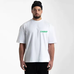 Heavyweight 100% Cotton <b>Plain</b> Custom Printed Blank <b>White</b> Eco-Friendly Anti-Wrinkle Plus Size Men's Oversized T-Shirts - Product Image 5